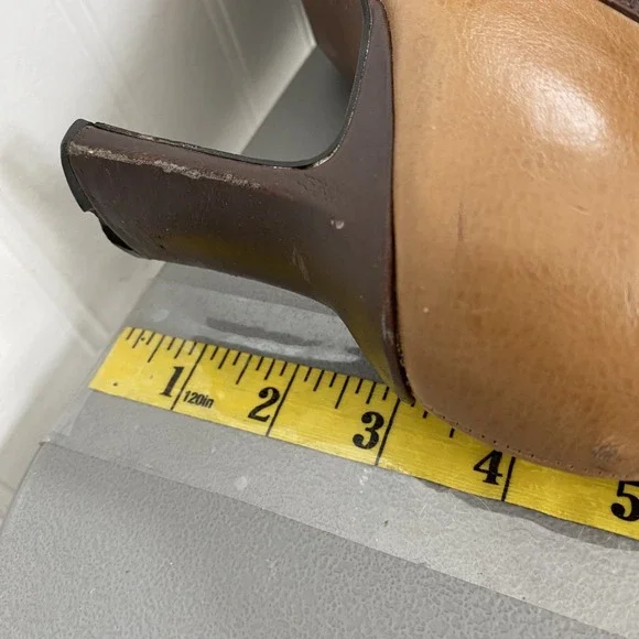 Vintage Y2K Patchwork Faux Leather Booties Boots Size 8M Square Toe Boho Brown - Picture 11 of 13